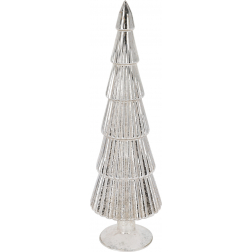 Üveg fenyőfa 34cm ezüst