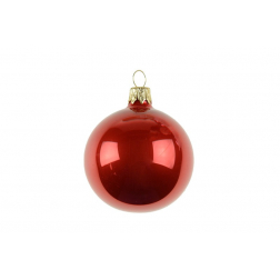 Üveggömb 6cm (db) pearl piros