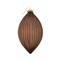 Üveggömb hosszúkás 15cm barna