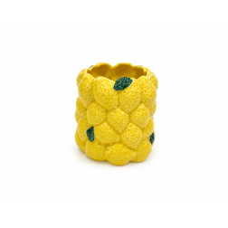 Váza kerámia citrom 11.2*11*11.5cm sárga