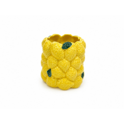 Váza kerámia citrom 14*14.3*15.4cm sárga