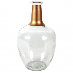 Váza üveg 30cm átlátszó/bronz