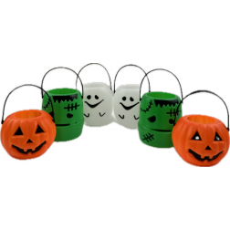 Vödör plasztik 6,5*4,5+7*6,5cm s/6 halloweeni mix
