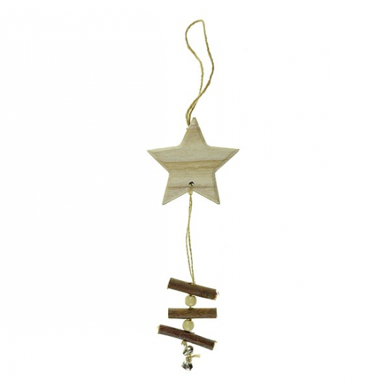 Ablakdísz virág/pillangó/csillag fa 36cm natúr