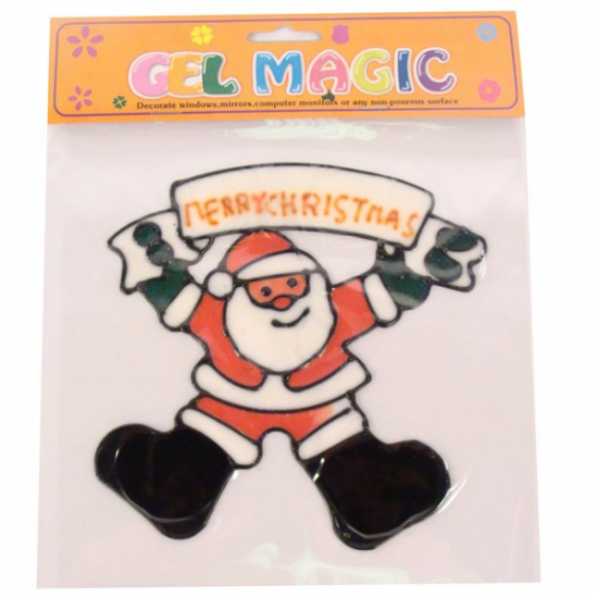 Ablakmatrica Merry Christmas zselé kicsi piros