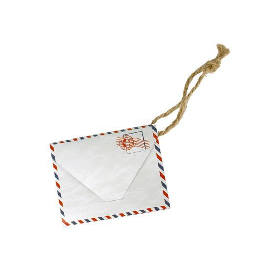 Ajándékcímke papír boríték forma 5,5x7cm + 16cm akasztóval