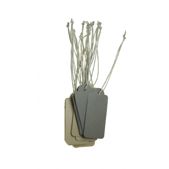 Ajándékkísérő címke papír 3.2*7cm s/24 szürke/sötét szürke