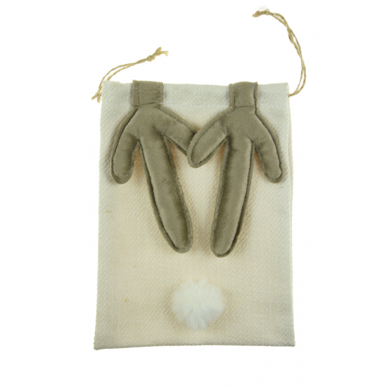 Ajándéktasak textil 15*20cm aganccsal krém