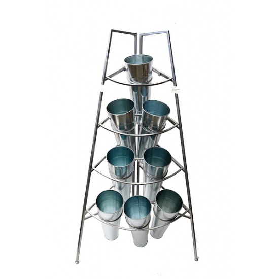 Állvány fém sarok 135cm 8db cink vázával ezüst