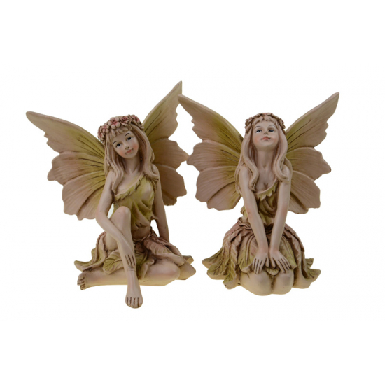 Figura angyal poly 14*13*17cm ülő 2féle barna