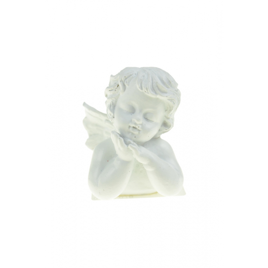 Figura angyal poly könyöklő 6*6*6.5cmH fehér