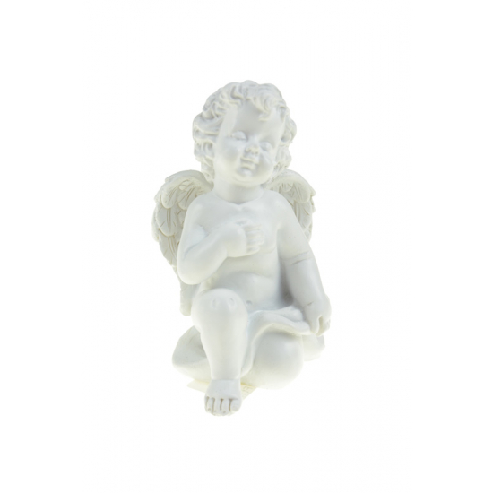 Figura angyal poly térdelő 7.2*7.8*11.5cmH fehér