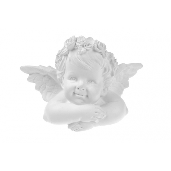 Figura angyal gipsz R7 8,2cm fehér