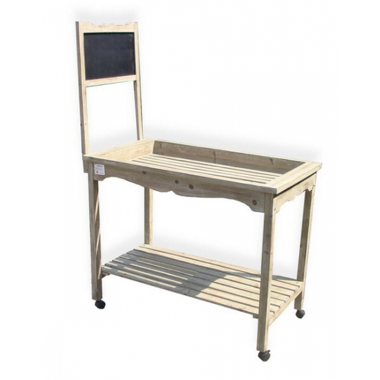 Asztal fa 103*54*145cm fekete táblával barna