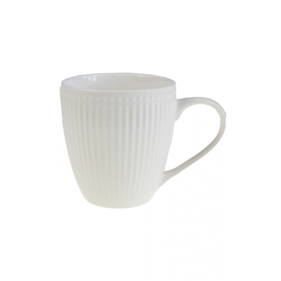 Bögre kerámia nyomott mintás 9.3*10.2cm 350ml fehér