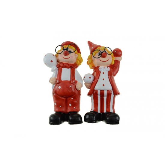 Figura bohóc kerámia 18,5cm 2féle piros
