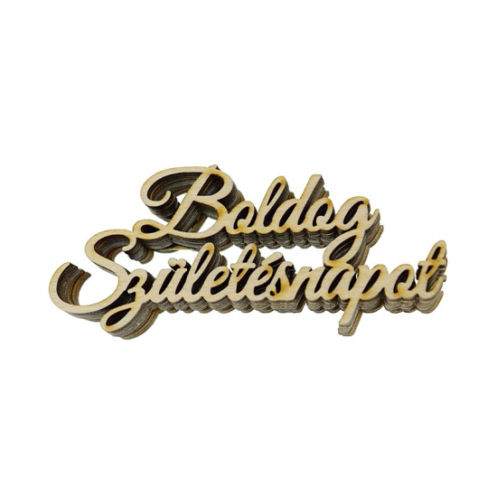 Tábla fa felirat Boldog Születésnapot natúr
