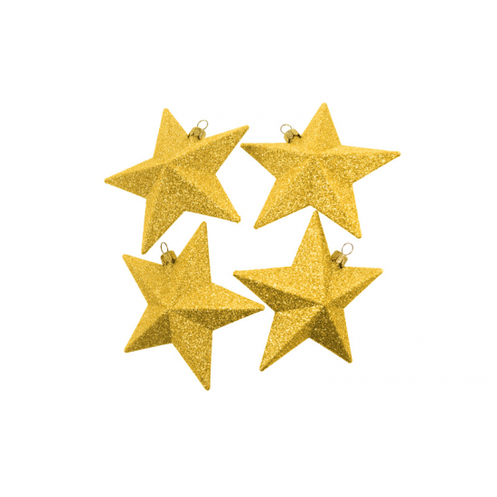 Csillag glitteres műa. 11cm s/4 arany
