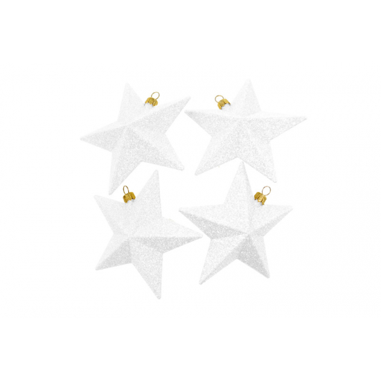 Csillag glitteres műa. 11cm s/4 fehér