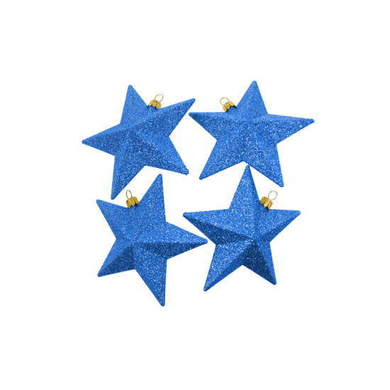 Csillag glitteres műa. 11cm s/4 kék