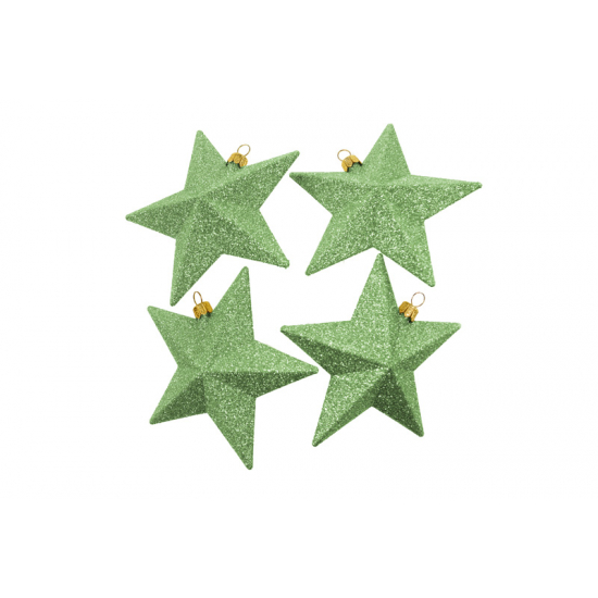 Csillag glitteres műa. 11cm s/4 menta