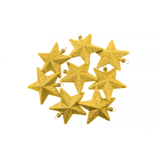 Csillag glitteres műa. 8cm s/8 arany