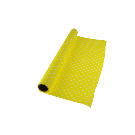 Csomagoló fólia 50cm*9y fehér pöttyös sárga