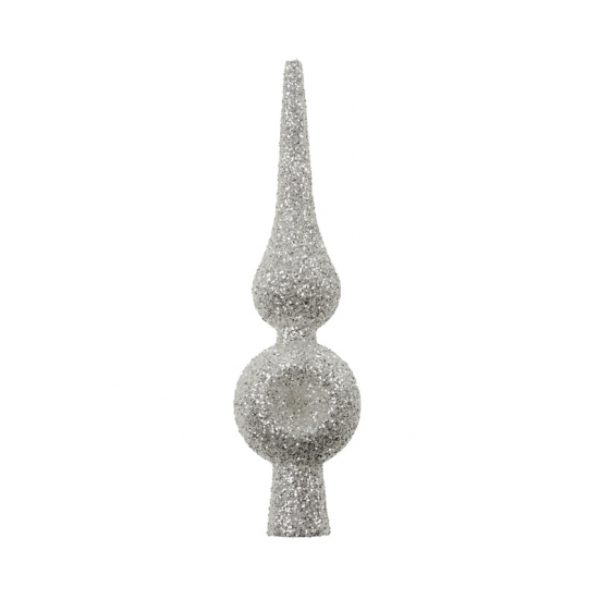 Csúszdísz 14cm glitteres műa. ezüst