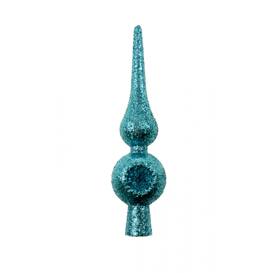 Csúszdísz 14cm glitteres műa. türkiz