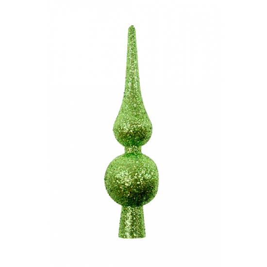 Csúszdísz 14cm glitteres műa. v.zöld