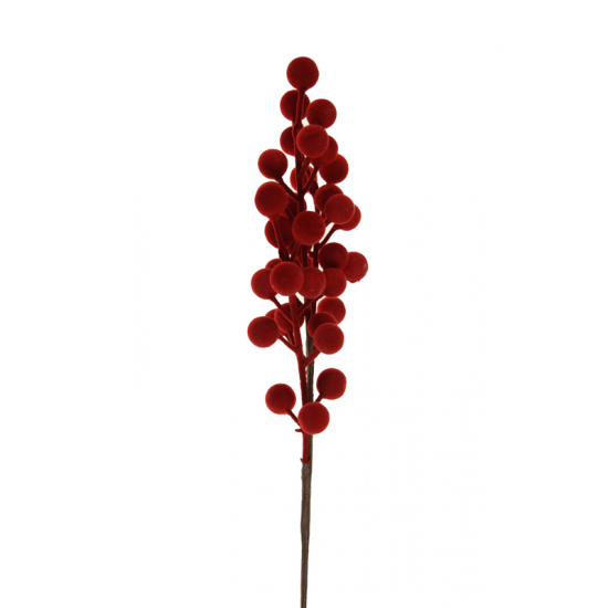 Dekor bogyós ág 75cm piros