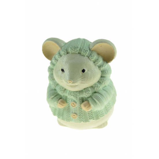 Dekor egér gipsz 2D 7cm menta