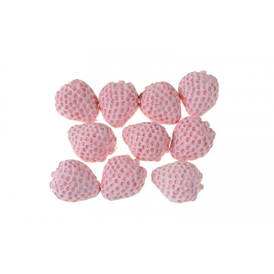 Dekor eper 2,5*2*1,5 cm s/10 feles rózsaszín