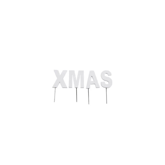 Dekor fa 5cm Xmas fehér