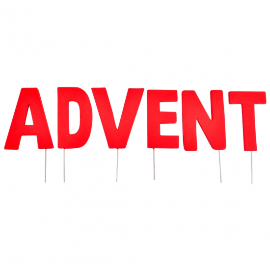 Dekor fa 8cm Advent piros