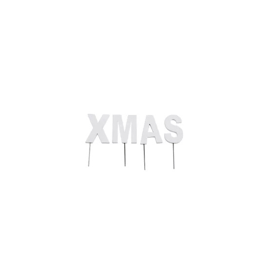 Dekor fa 8cm Xmas fehér