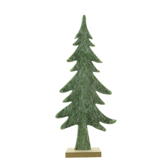 Dekor fenyő filc/fa 38cm zöld