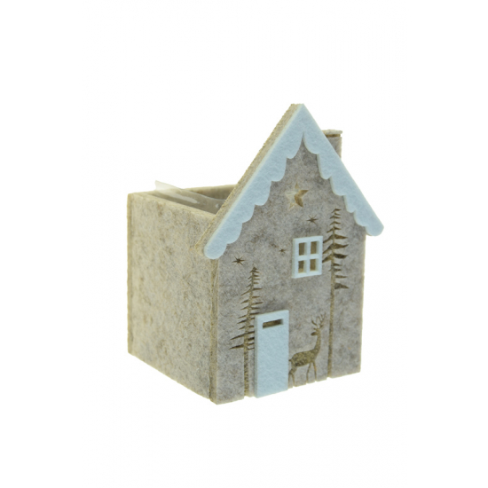 Dekor ház filc 14cm fehér