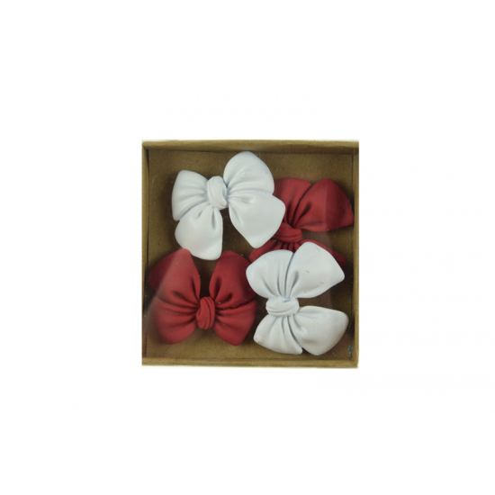 Dekor masni poly 8cm s/4 piros/fehér