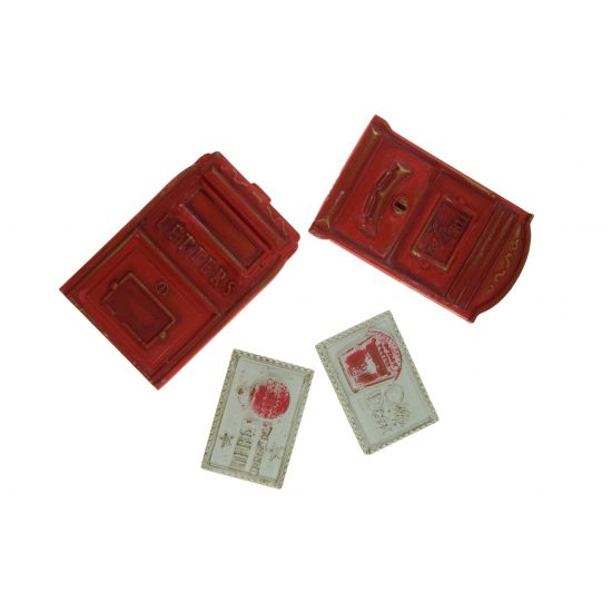 Dekor postaláda gipsz 2D 4,5-7,5cm s/4 piros