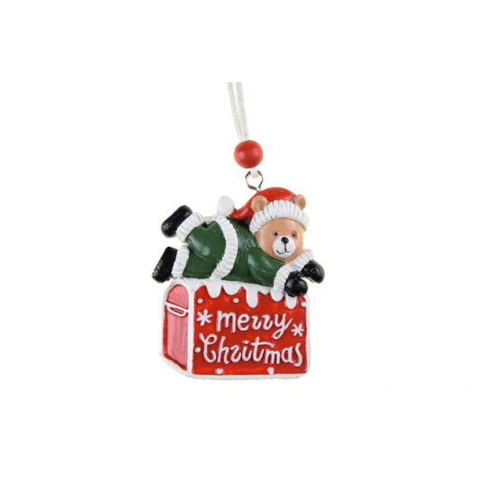 Dekor postaláda poly macival 6.2*5.5cm piros