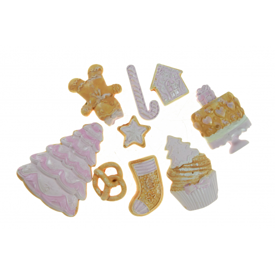Dekor sütimix gipsz 2D 2,5-7cm s/8 mézivel rózsaszín