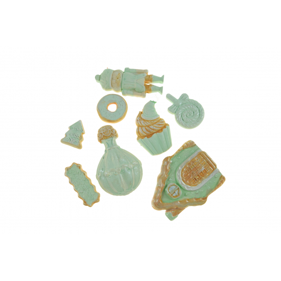 Dekor sütimix gipsz 2D 2,5-7cm s/8 menta
