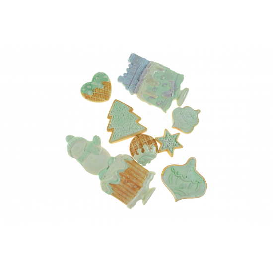 Dekor sütimix gipsz 2D 3-10,5cm s/8 menta