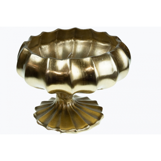 Váza fém lotus 27*27*20cm arany