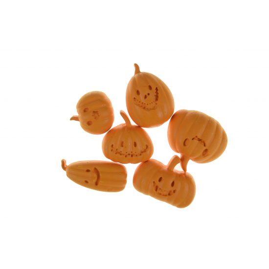 Dekor vigyorgó tökfej gipsz 2D 3-5cm s/6 narancs