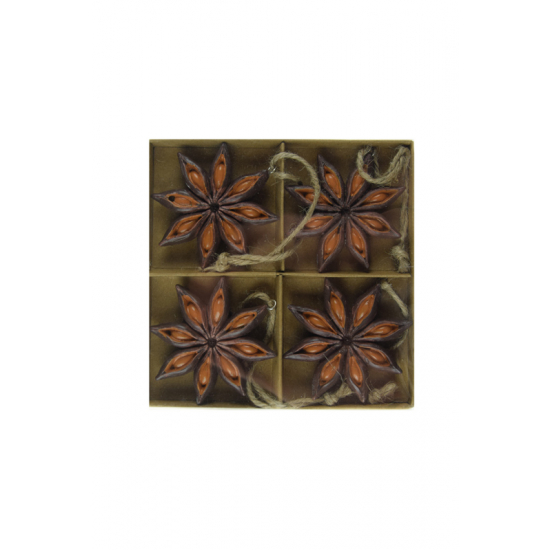Dekor virág poly 12*1.2*12cm s/4 barna