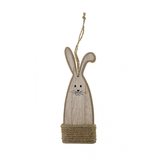 Figura nyúl fa 10*4.5*0.9CM akasztós barna