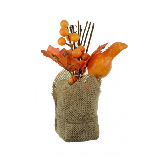 Dekoráció őszi 22cm bogyós/tökkel