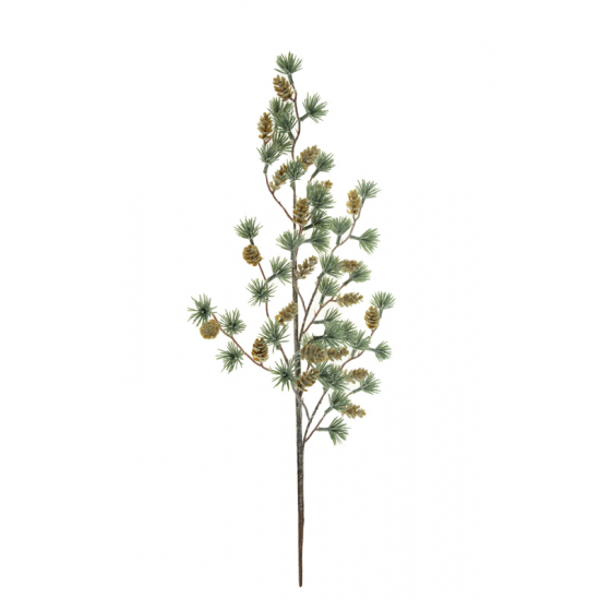 Dekorág fenyőág 70cm tobozzal barna/zöld